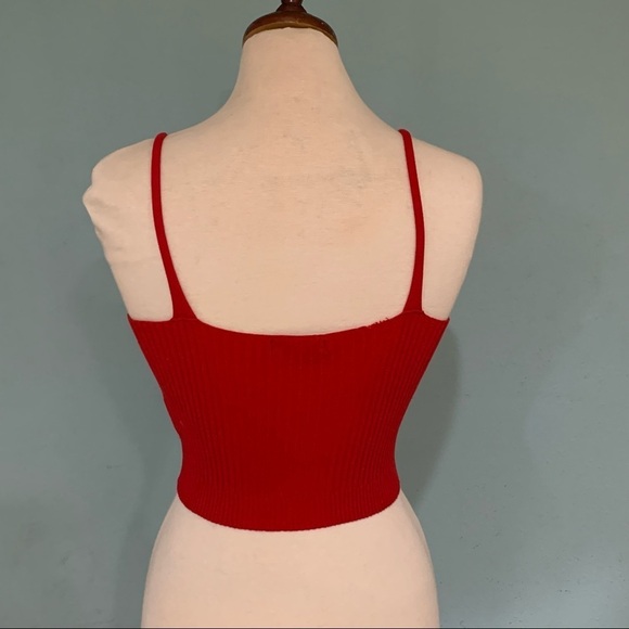 SHEIN Sleeveless Red Summer Cropped Top Size Small - Picture 3 of 7